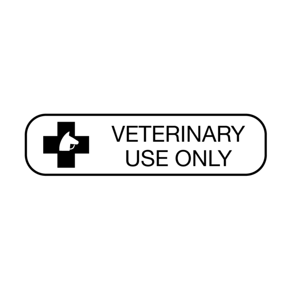 Nevs Label, Veterinary Use Only 3/8" x 1-1/2" White w/Black VW-0044